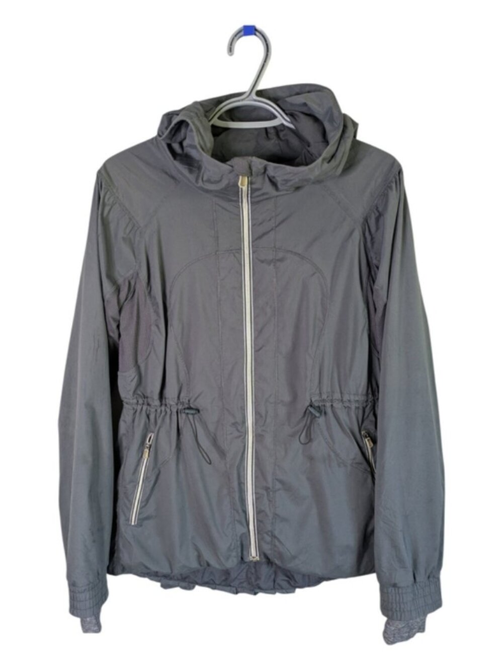Lululemon Resolution Jacket Women's Full Zip Hooded Gray Size 8